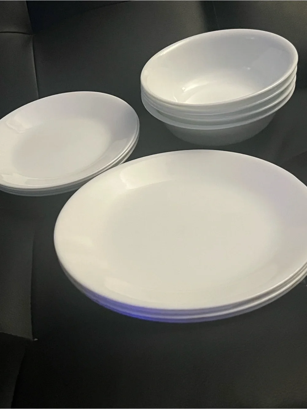 White Corelle Vitrelle 4 piece setting Classic White Plates & Bowls